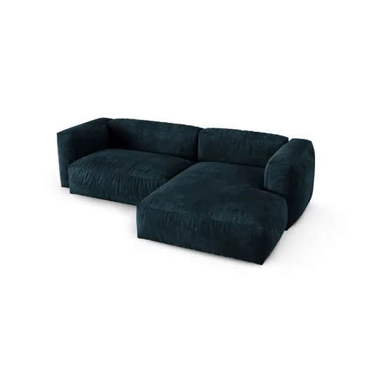 Velvet Modular Right Corner Sofa, "Martina", 2 Seats, 280x176x75, Deep Petrol