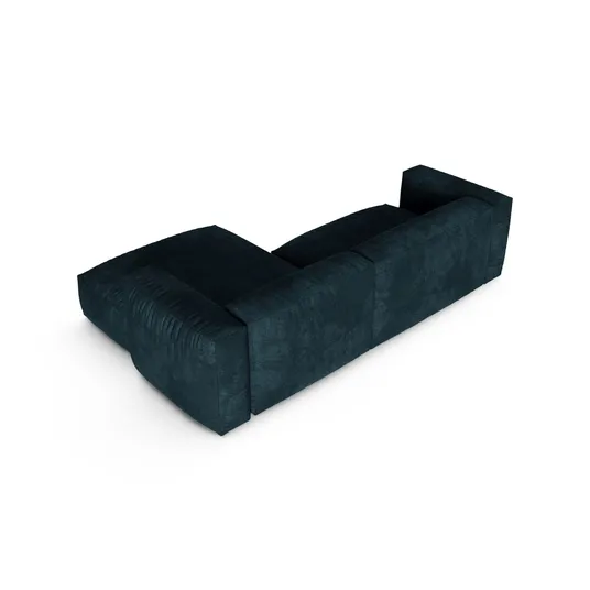 Velvet Modular Right Corner Sofa, "Martina", 2 Seats, 280x176x75, Deep Petrol