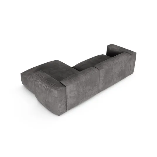 Velvet Modular Right Corner Sofa, "Martina", 2 Seats, 280x176x75, Grey