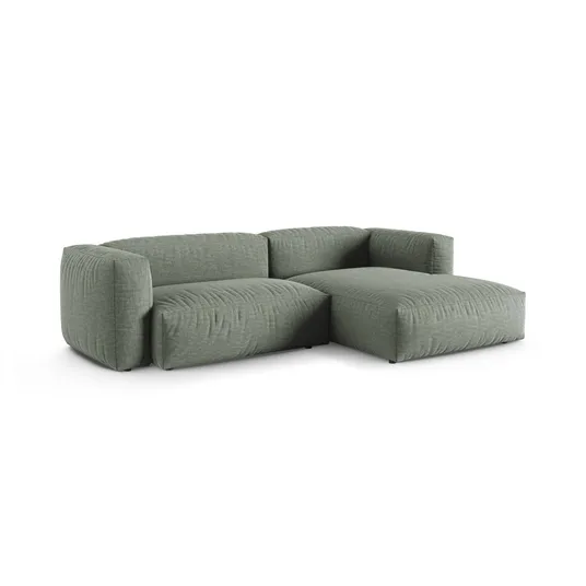 Modular Right Corner Sofa, "Martina", 2 Seats, 280x176x75, Moss Green