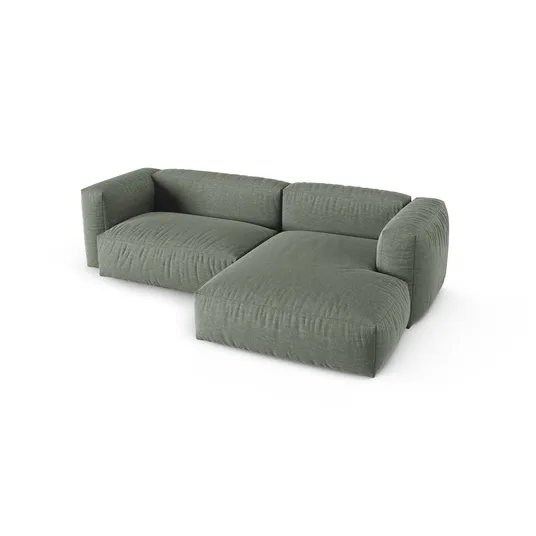 Modular Right Corner Sofa, "Martina", 2 Seats, 280x176x75, Moss Green
