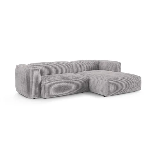 Modular Right Corner Sofa, "Martina", 2 Seats, 280x176x75, Light Grey