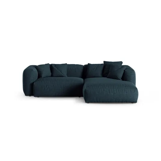 Modular Right Corner Sofa, "Martina", 2 Seats, 280x176x75, Blue Jeans
