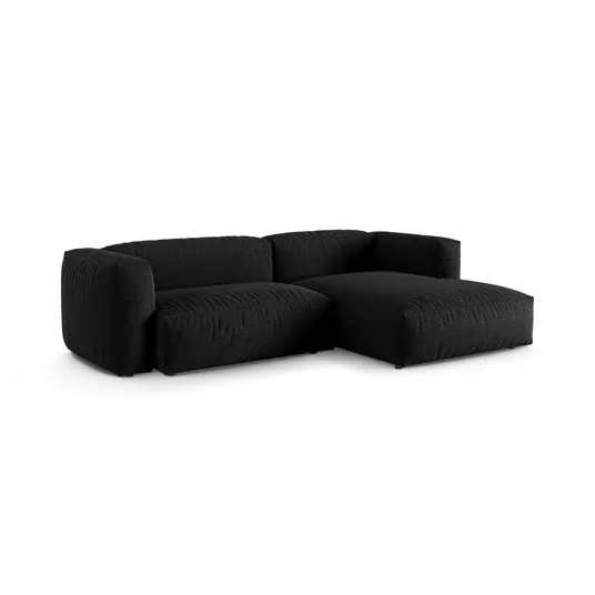 Modular Right Corner Sofa, "Martina", 2 Seats, 280x176x75, Black
