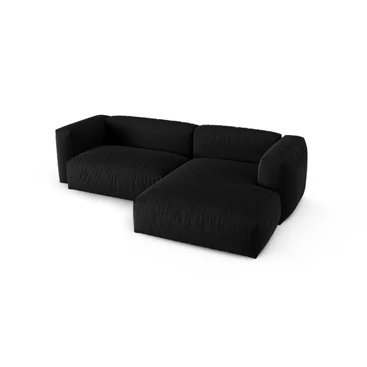 Modular Right Corner Sofa, "Martina", 2 Seats, 280x176x75, Black
