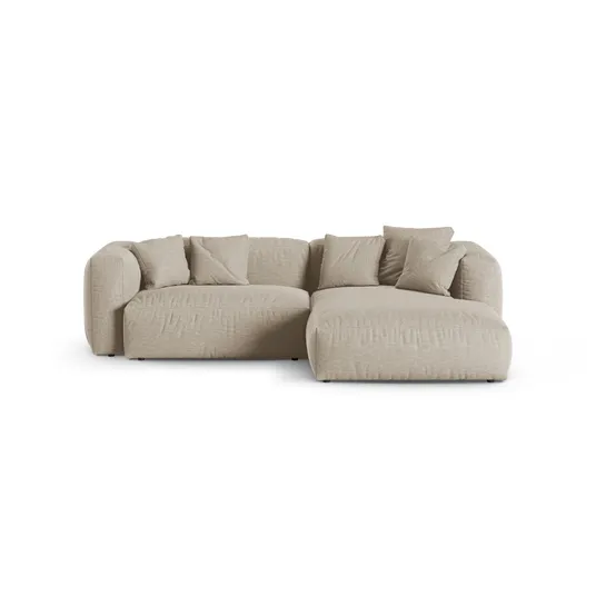 Modular Right Corner Sofa, "Martina", 2 Seats, 280x176x75, Light Beige
