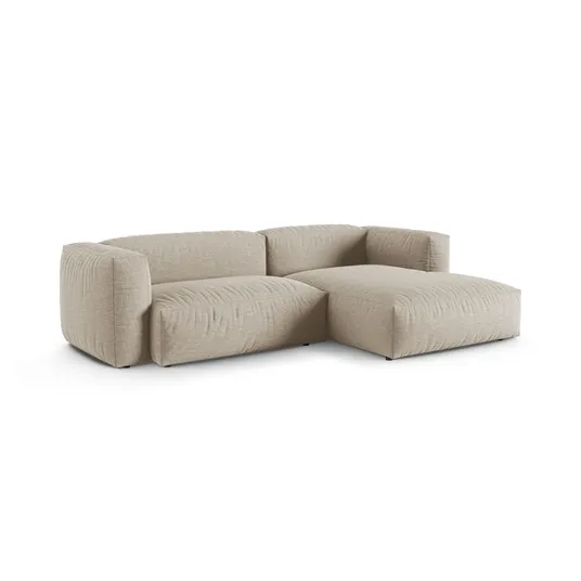 Modular Right Corner Sofa, "Martina", 2 Seats, 280x176x75, Light Beige
