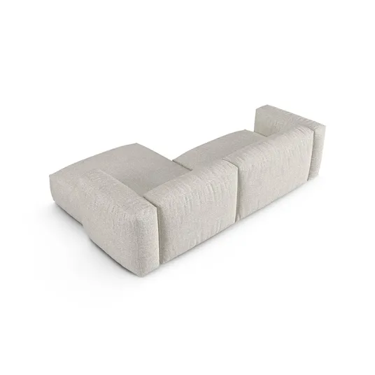 Boucle Modular Right Corner Sofa, "Martina", 2 Seats, 280x176x75, Grey Beige Melange
