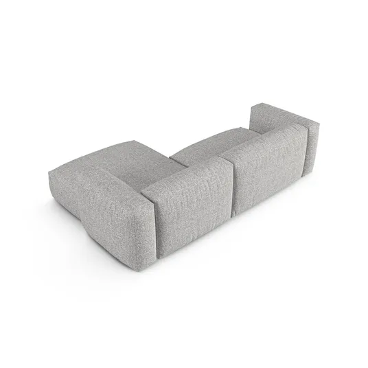 Boucle Modular Right Corner Sofa, "Martina", 2 Seats, 280x176x75, Silver