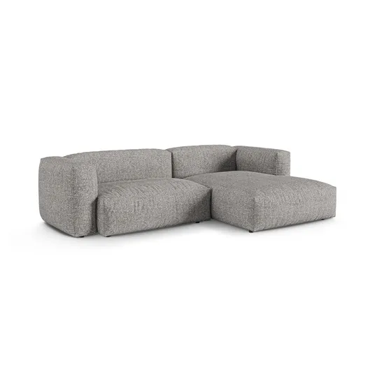 Boucle Modular Right Corner Sofa, "Martina", 2 Seats, 280x176x75, Graphite