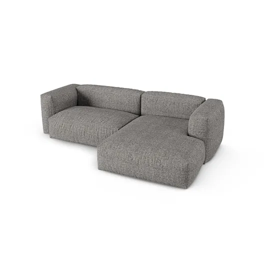 Boucle Modular Right Corner Sofa, "Martina", 2 Seats, 280x176x75, Graphite