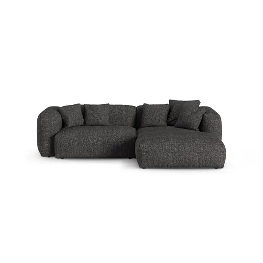 Boucle Modular Right Corner Sofa, "Martina", 2 Seats, 280x176x75, Anthracite