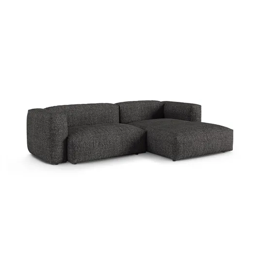 Boucle Modular Right Corner Sofa, "Martina", 2 Seats, 280x176x75, Anthracite