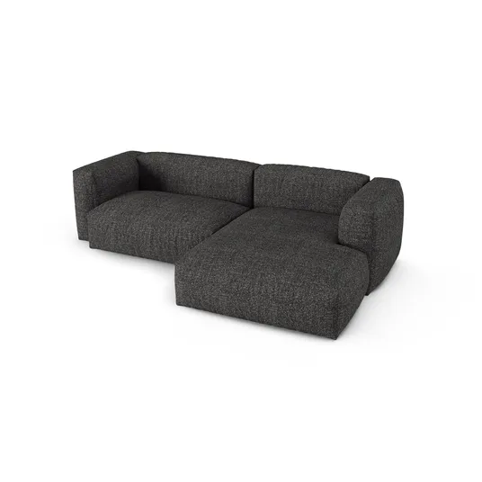 Boucle Modular Right Corner Sofa, "Martina", 2 Seats, 280x176x75, Anthracite