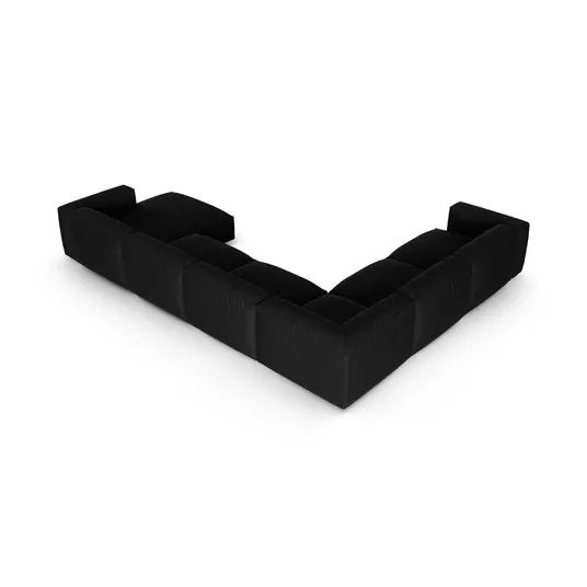 Modular Left Corner Sofa, "Martina", 6 Seats, 420x330x75, Black