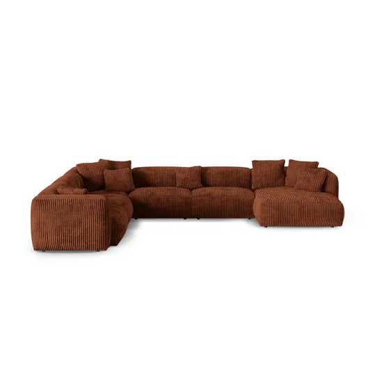 Modular Left Corner Sofa, "Martina", 6 Seats, 420x330x75, Brick