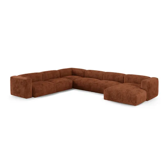 Modular Left Corner Sofa, "Martina", 6 Seats, 420x330x75, Brick