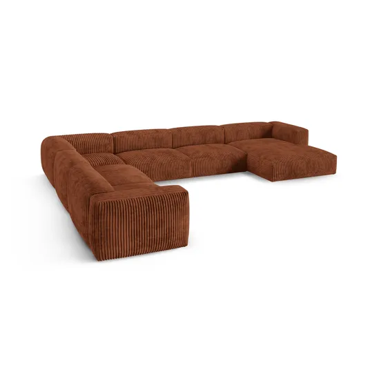 Modular Left Corner Sofa, "Martina", 6 Seats, 420x330x75, Brick