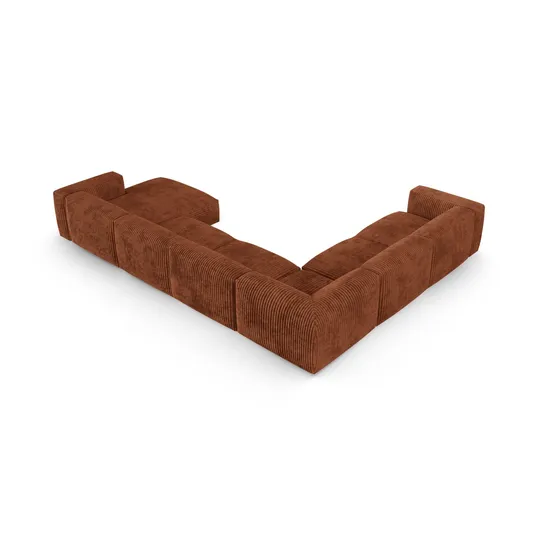 Modular Left Corner Sofa, "Martina", 6 Seats, 420x330x75, Brick