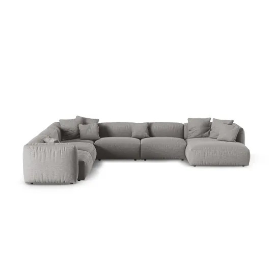 Modular Left Corner Sofa, "Martina", 6 Seats, 420x330x75, Light Grey