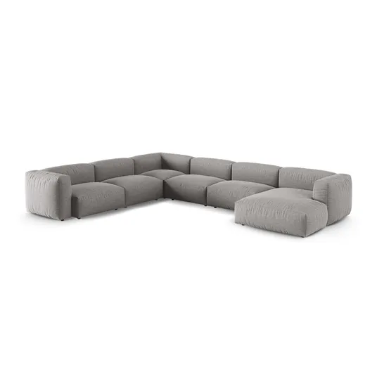 Modular Left Corner Sofa, "Martina", 6 Seats, 420x330x75, Light Grey