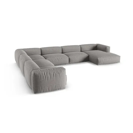 Modular Left Corner Sofa, "Martina", 6 Seats, 420x330x75, Light Grey
