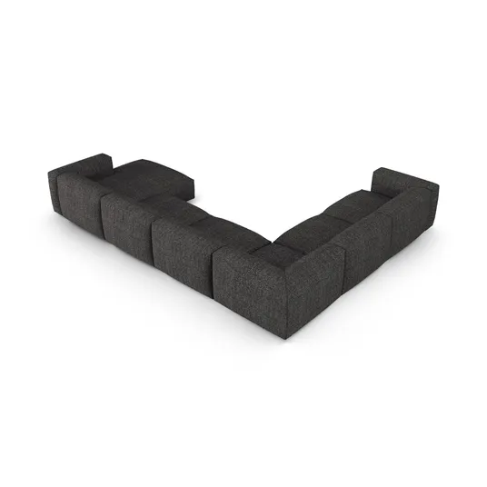 Boucle Modular Left Corner Sofa, "Martina", 6 Seats, 420x330x75, Anthracite
