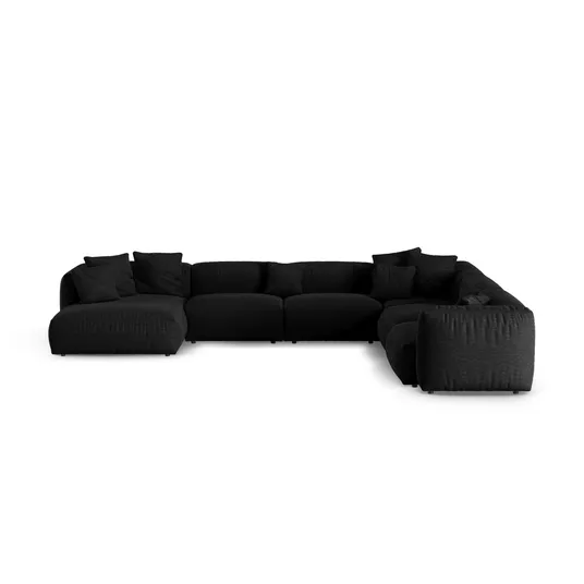 Modular Right Corner Sofa, "Martina", 6 Seats, 420x330x75, Black