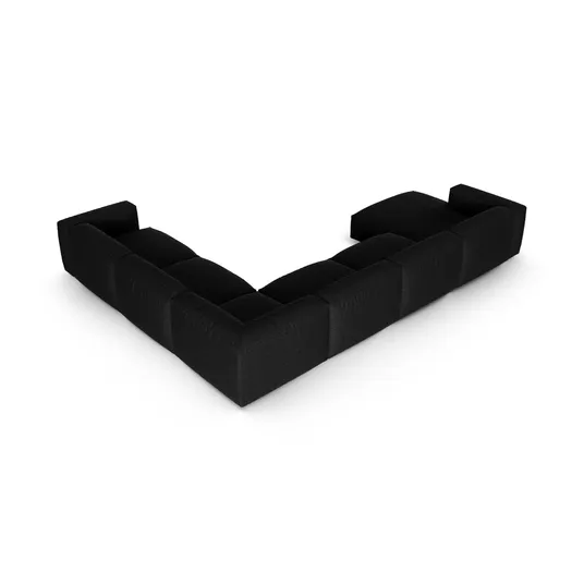 Modular Right Corner Sofa, "Martina", 6 Seats, 420x330x75, Black