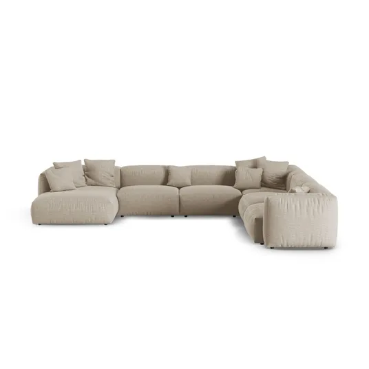 Modular Right Corner Sofa, "Martina", 6 Seats, 420x330x75, Light Beige