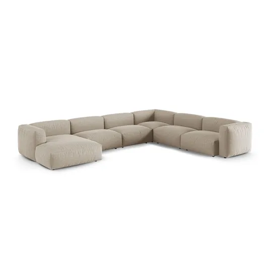 Modular Right Corner Sofa, "Martina", 6 Seats, 420x330x75, Light Beige