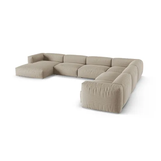 Modular Right Corner Sofa, "Martina", 6 Seats, 420x330x75, Light Beige