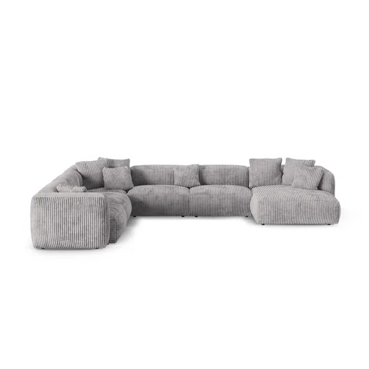 Modular Left Corner Sofa, "Martina", 6 Seats, 420x330x75, Light Grey