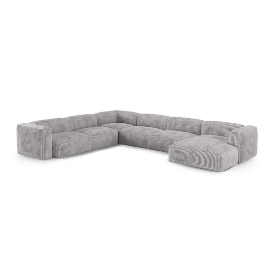 Modular Left Corner Sofa, "Martina", 6 Seats, 420x330x75, Light Grey