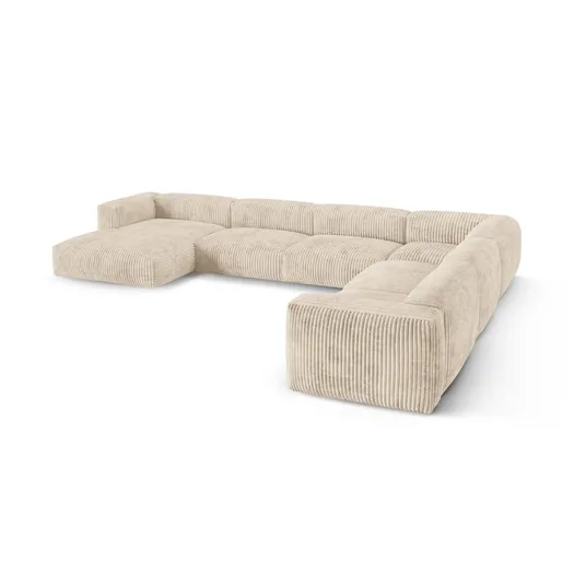 Modular Right Corner Sofa, "Martina", 6 Seats, 420x330x75, Light Beige