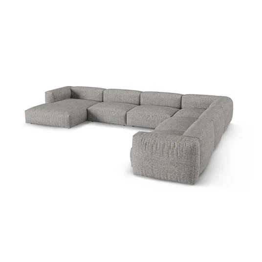 Boucle Modular Right Corner Sofa, "Martina", 6 Seats, 420x330x75, Graphite