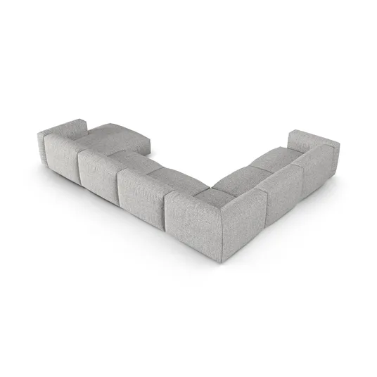 Boucle Modular Left Corner Sofa, "Martina", 6 Seats, 420x330x75, Silver