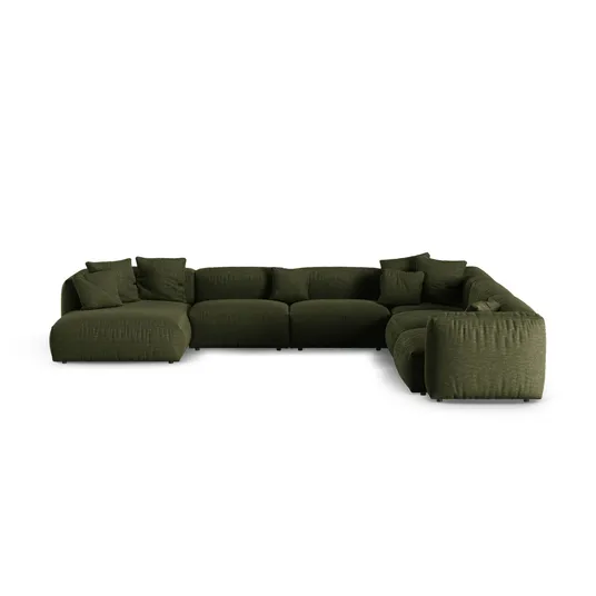 Modular Right Corner Sofa, "Martina", 6 Seats, 420x330x75, Green