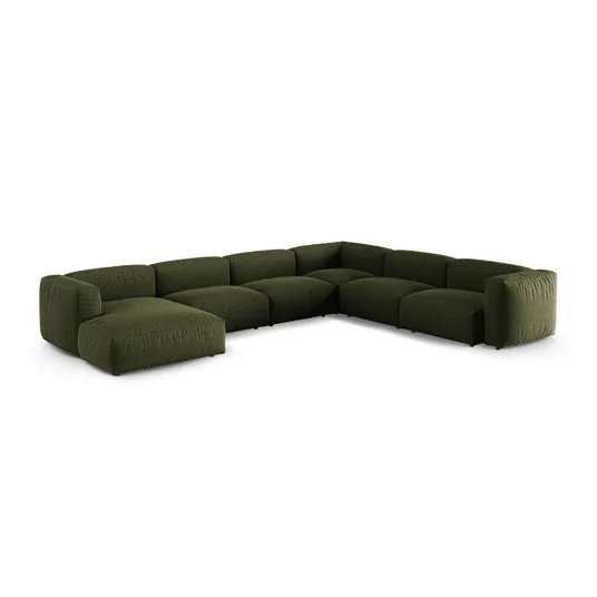 Modular Right Corner Sofa, "Martina", 6 Seats, 420x330x75, Green