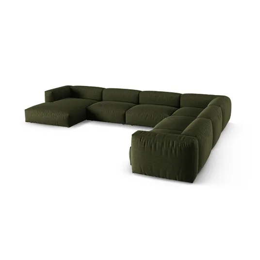 Modular Right Corner Sofa, "Martina", 6 Seats, 420x330x75, Green