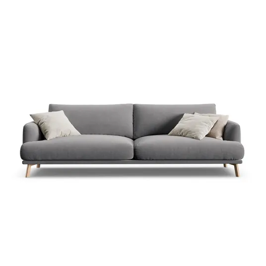 Velvet Sofa, "Naomi", 4 Seats, 230x95x75, Grey