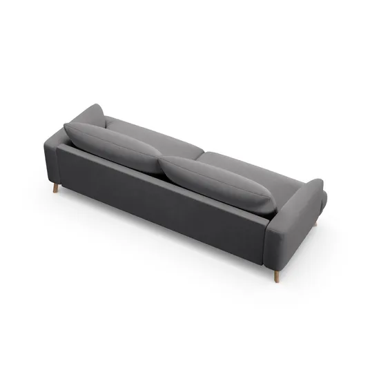 Velvet Sofa, "Naomi", 4 Seats, 230x95x75, Grey