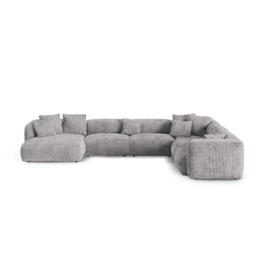 Modular Right Corner Sofa, "Martina", 6 Seats, 420x330x75, Light Grey