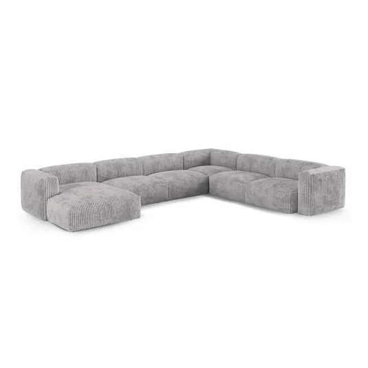 Modular Right Corner Sofa, "Martina", 6 Seats, 420x330x75, Light Grey