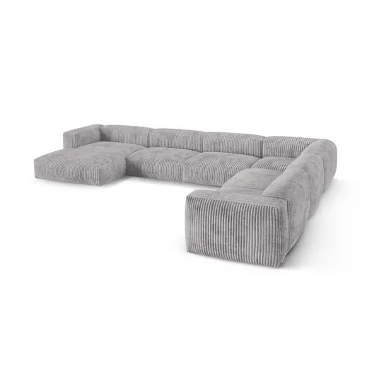 Modular Right Corner Sofa, "Martina", 6 Seats, 420x330x75, Light Grey