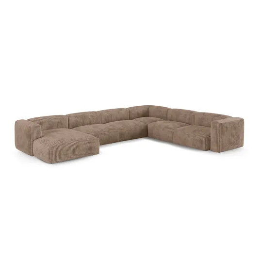 Modular Right Corner Sofa, "Martina", 6 Seats, 420x330x75, Acorn