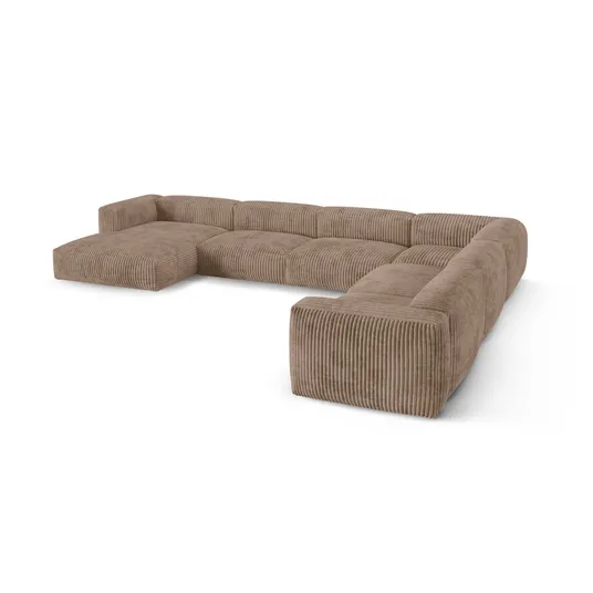 Modular Right Corner Sofa, "Martina", 6 Seats, 420x330x75, Acorn