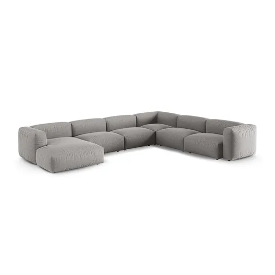 Modular Right Corner Sofa, "Martina", 6 Seats, 420x330x75, Light Grey