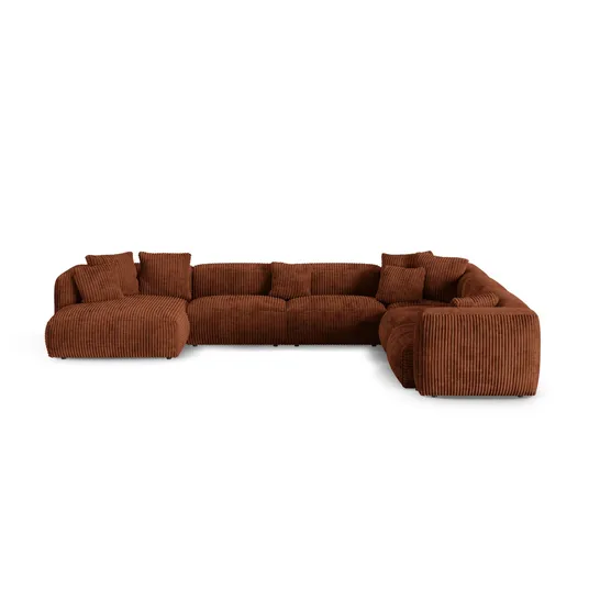 Modular Right Corner Sofa, "Martina", 6 Seats, 420x330x75, Brick