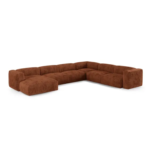 Modular Right Corner Sofa, "Martina", 6 Seats, 420x330x75, Brick